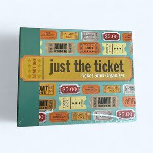 Just the Ticket Stub Organizer Expandable 2 Ring Binder 8 x 8 Pages New Sealed